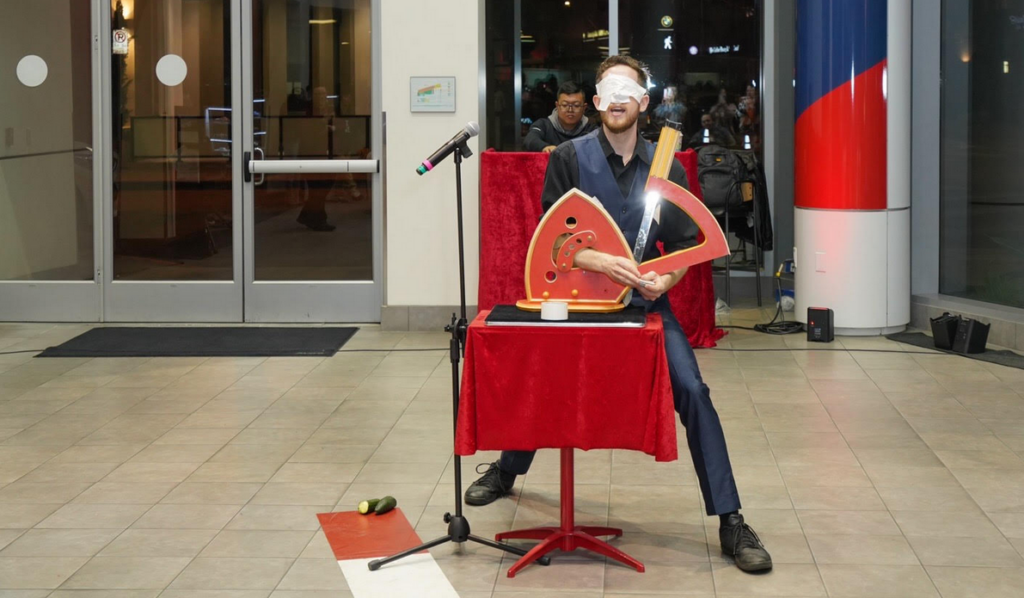 Los Angeles Halloween magician about to perform an amazing stunt