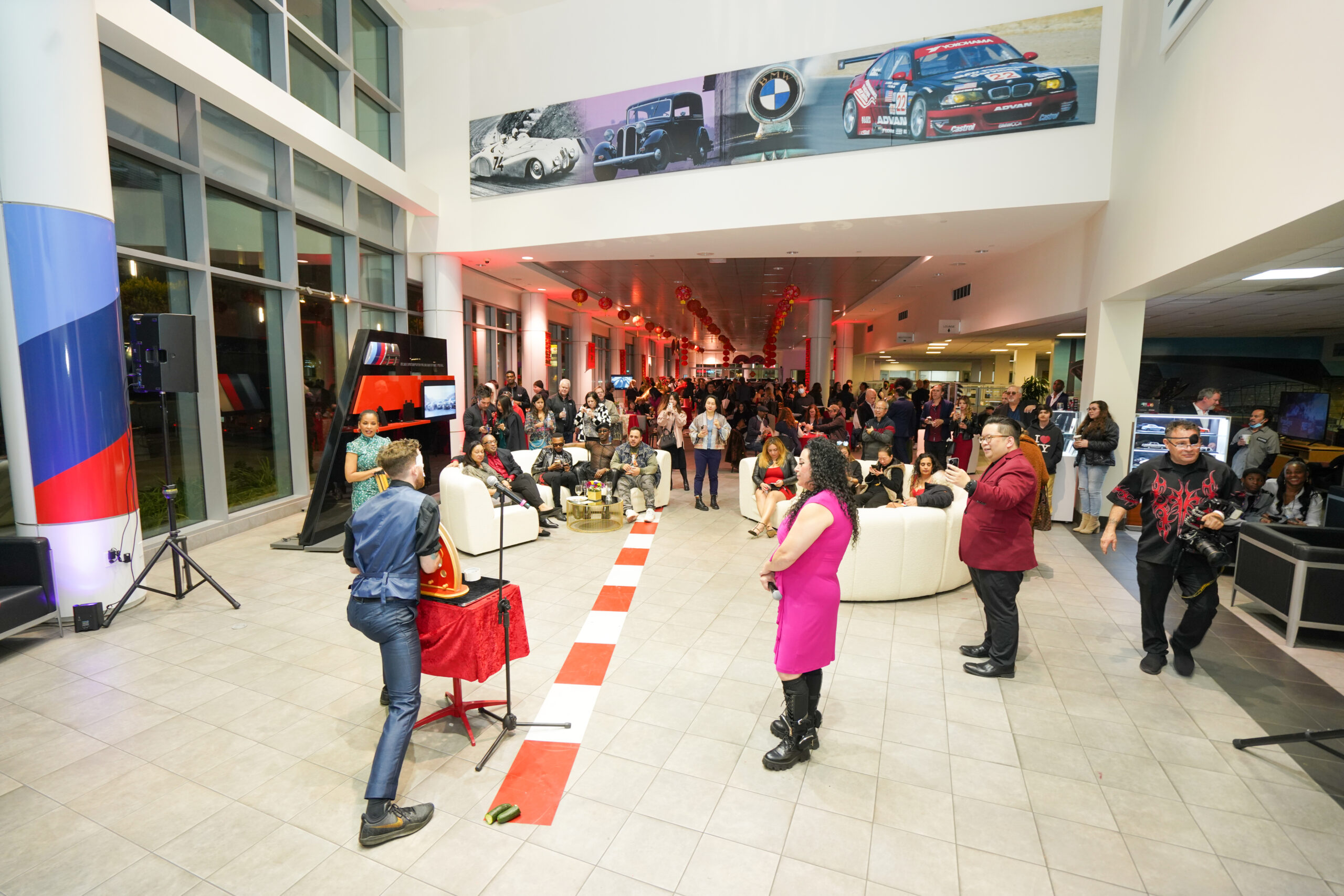 Top Illusionist and Magician in Los Angeles performing a stunt for a holiday party