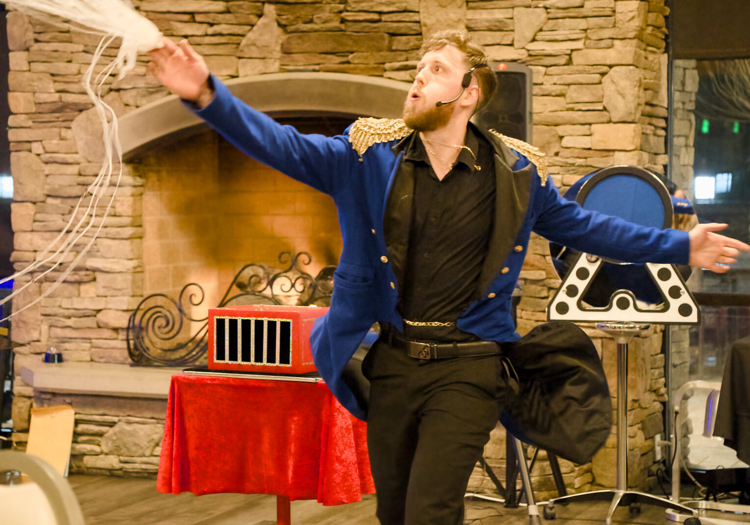 San Diego magician performing a part of the dove act
